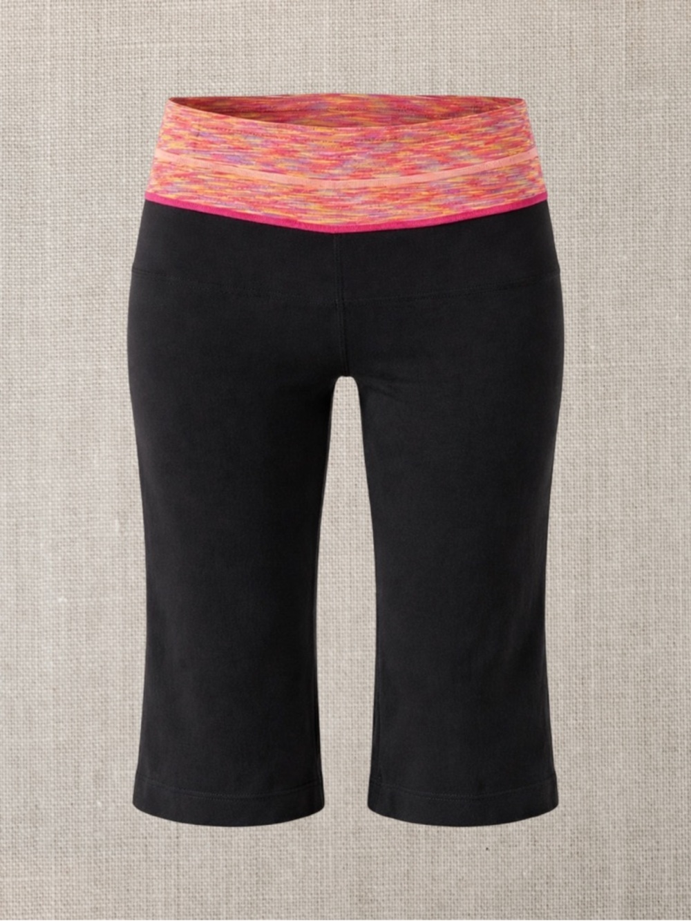 Lululemon Groove Crop Space Dye Black + Orange